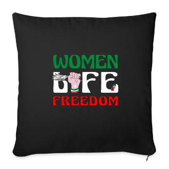 Cute Iranian Women - Women Life Freedom - Sofa pillowcase 17,3'' x 17,3'' (45 x 45 cm) - black - Front