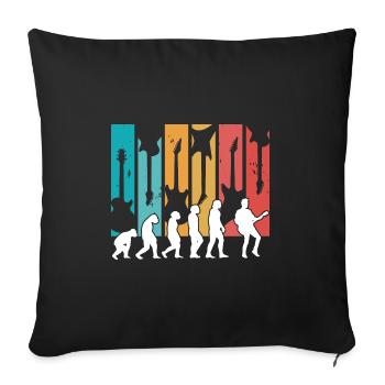 Human Evolution Guitar Band Retro Vintage - Sofakissenbezug 45 x 45 cm - Schwarz - Vorne