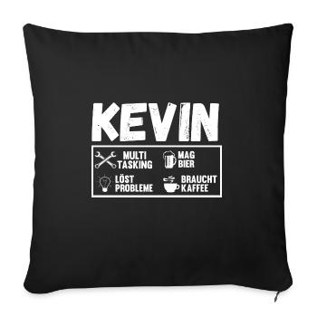 Kevin - Sofakissenbezug 45 x 45 cm - Schwarz - Vorne