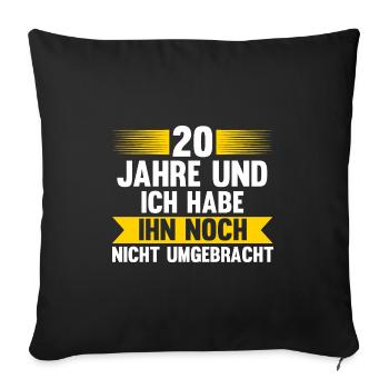 20 Jahre Ehe Ehefrau Porzellan Hochzeit Geschenk - Sofakissenbezug 45 x 45 cm - Schwarz - Vorne