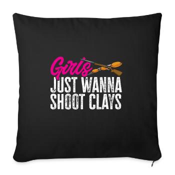 Shooting Skeet Clay Pigeon Shooting - Sofa pillowcase 17,3'' x 17,3'' (45 x 45 cm) - black - Front