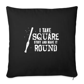 Woodturning Woodturning Wood Lathe Lathe - Sofa pillowcase 17,3'' x 17,3'' (45 x 45 cm) - black - Front