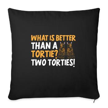 Schildpatt Katze Tortoiseshell Cat Tortie - Sofakissenbezug 45 x 45 cm - Schwarz - Vorne