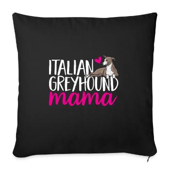 Italian Greyhound Greyhound Dogs - Sofa pillowcase 17,3'' x 17,3'' (45 x 45 cm) - black - Front