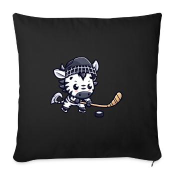 Ice hockey player zebra - animal fun - Sofa pillowcase 17,3'' x 17,3'' (45 x 45 cm) - black - Front