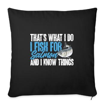 Pêche au saumon Pêcheur de saumon - Housse de coussin décorative 45 x 45 cm - noir - Devant