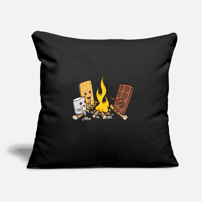 S'more Campfire Marshmallow Camping Housse de coussin décorative 45 x 45 cm