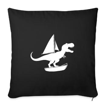 Minimalistische Jolle mit T-Rex Sommer - Sofakissenbezug 45 x 45 cm - Schwarz - Vorne
