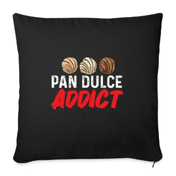 Concha Hispanic Mexican Pan Dulce - Sofa pillowcase 17,3'' x 17,3'' (45 x 45 cm) - black - Front