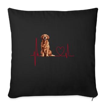 Heartbeat Gift for Dogs - Sofa pillowcase 17,3'' x 17,3'' (45 x 45 cm) - black - Front