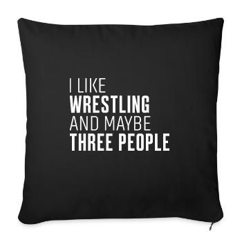 Wrestling - Sofa pillowcase 17,3'' x 17,3'' (45 x 45 cm) - black - Front