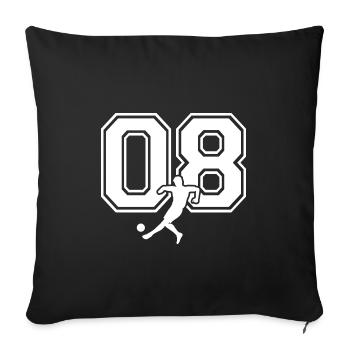 Fußball Nummer 08 Fußballspieler - Sofakissenbezug 45 x 45 cm - Schwarz - Vorne