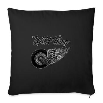 Wild Thing motorcycle wing woman gift idea - Sofa pillowcase 17,3'' x 17,3'' (45 x 45 cm) - black - Front
