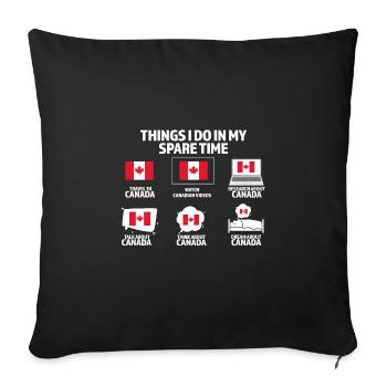 Canada Canada Canada Cadeau - Housse de coussin décorative 45 x 45 cm - noir - Devant