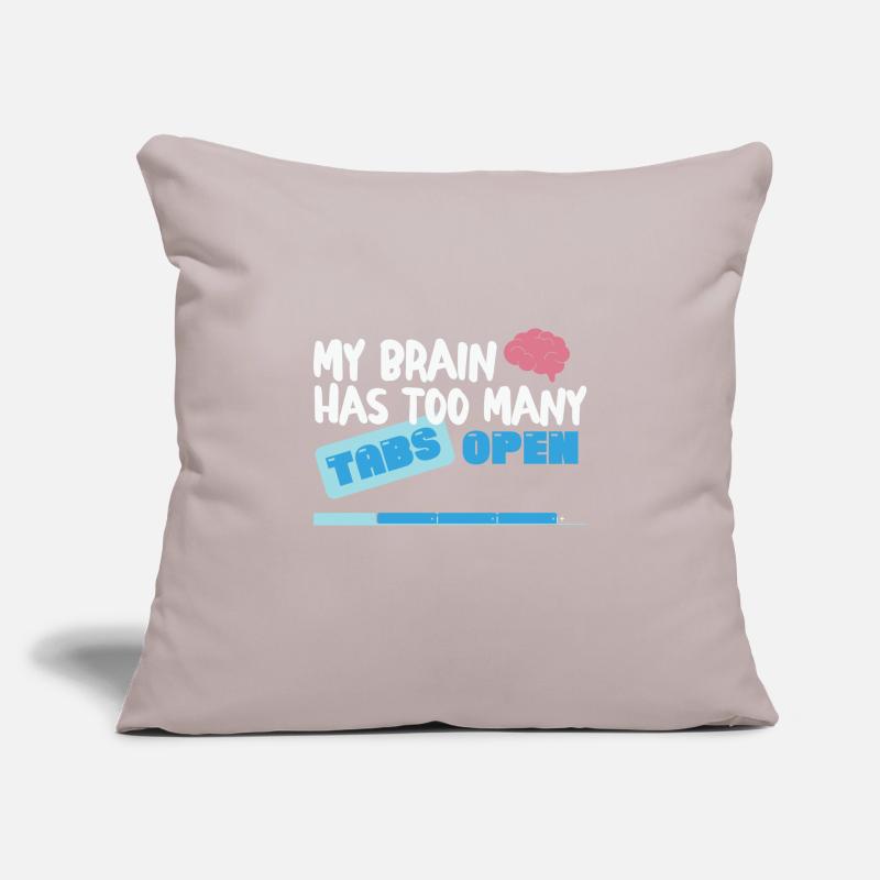 Mon cerveau a trop d’onglets Open Funny nerd Coder Housse de coussin décorative 45 x 45 cm