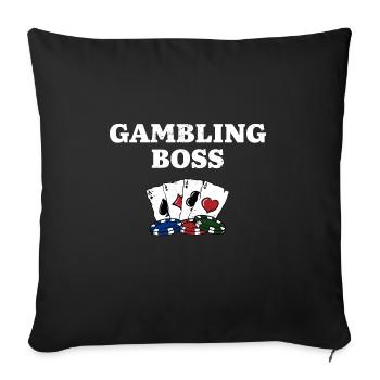 Jeu Boss Casino Poker Gaming Place Poker - Housse de coussin décorative 45 x 45 cm - noir - Devant