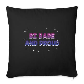 Bi Babe and Proud Bisexual Girlfriend Bi Pride - Sofa pillowcase 17,3'' x 17,3'' (45 x 45 cm) - black - Front