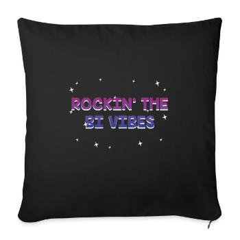 Rockin' the Bi Vibes Bisexual LGBTQ Bi Pride LGBT - Sofakissenbezug 45 x 45 cm - Schwarz - Vorne