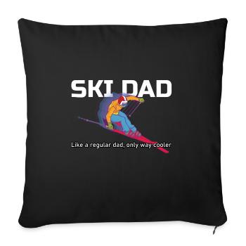 Lustiges Skifahrer und Apreski Design Ski Urlaub - Sofakissenbezug 45 x 45 cm - Schwarz - Vorne