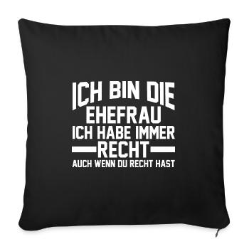 Ehefrau Familie Ehepaar Geschenk - Sofakissenbezug 45 x 45 cm - Schwarz - Vorne