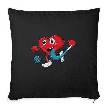 Heart Goalkeeper Defender Valentines Day Field Hoc - Sofa pillowcase 17,3'' x 17,3'' (45 x 45 cm) - black - Front