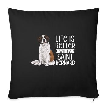 St. Bernard St. Bernard Dog Dog - Sofa pillowcase 17,3'' x 17,3'' (45 x 45 cm) - black - Front