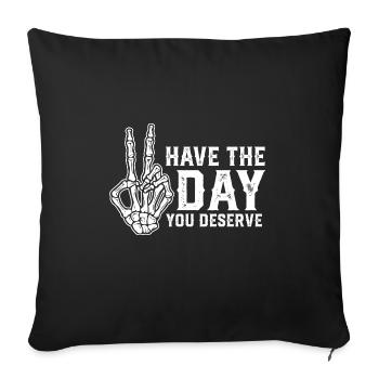 Ayez le squelette du signe du jour que vous méritez - Housse de coussin décorative 45 x 45 cm - noir - Devant