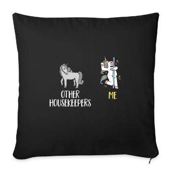 Aide domestique, femme de ménage, femme de ménage - Housse de coussin décorative 45 x 45 cm - noir - Devant