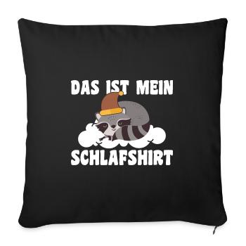 Schlafanzug Waschbär Waschbären Geschenk - Sofakissenbezug 45 x 45 cm - Schwarz - Vorne