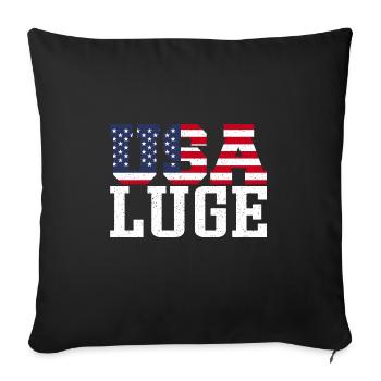USA Luge - Sofa pillowcase 17,3'' x 17,3'' (45 x 45 cm) - black - Front