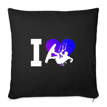 Kitesurfing Kitesurfing Women Kitesurf Kitesurfer - Sofa pillowcase 17,3'' x 17,3'' (45 x 45 cm) - black - Front
