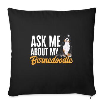 Bernedoodle Dog - Sofa pillowcase 17,3'' x 17,3'' (45 x 45 cm) - black - Front