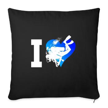 Scuba Diver Free Dive Taucher Diver Tauchen - Sofakissenbezug 45 x 45 cm - Schwarz - Vorne