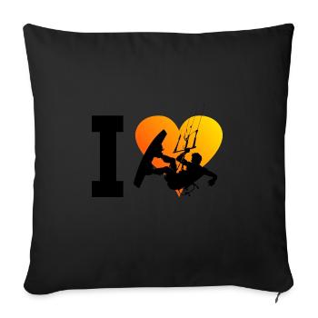 Kitesurfing Men Kitesurfer Kitesurf Kitesurf Kite - Sofa pillowcase 17,3'' x 17,3'' (45 x 45 cm) - black - Front