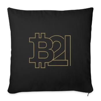 Bitcoin Silhouette Pocket Size - Sofa pillowcase 17,3'' x 17,3'' (45 x 45 cm) - black - Front