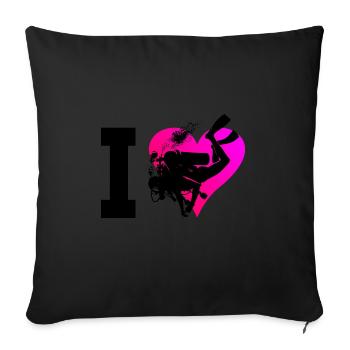 Diving Free Dive Men's Scuba Diver Diving - Sofa pillowcase 17,3'' x 17,3'' (45 x 45 cm) - black - Front