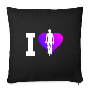 Cyclists Cycling Men Cycling - Sofa pillowcase 17,3'' x 17,3'' (45 x 45 cm) - black - Front