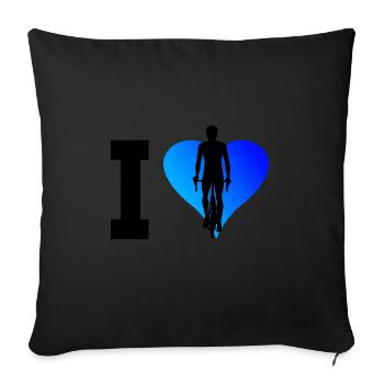 VTT Vélo Vélo Homme Cyclisme - Housse de coussin décorative 45 x 45 cm - noir - Devant