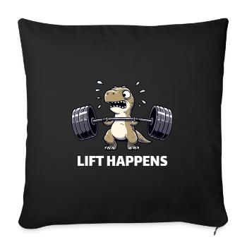 Dino T-Rex Weight Weightlifting Weightlifting - Sofa pillowcase 17,3'' x 17,3'' (45 x 45 cm) - black - Front