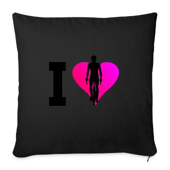 Cycling Women Cyclists Cycling - Sofa pillowcase 17,3'' x 17,3'' (45 x 45 cm) - black - Front