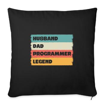 Husband Dad programmer Legend - Sofa pillowcase 17,3'' x 17,3'' (45 x 45 cm) - black - Front