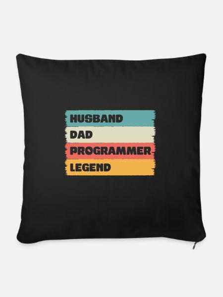 Husband Dad programmer Legend - Sofakissenbezug 45 x 45 cm - Schwarz