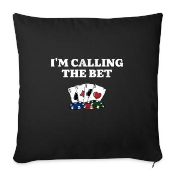 J’appelle le joueur de poker Bet Poker Casino - Housse de coussin décorative 45 x 45 cm - noir - Devant
