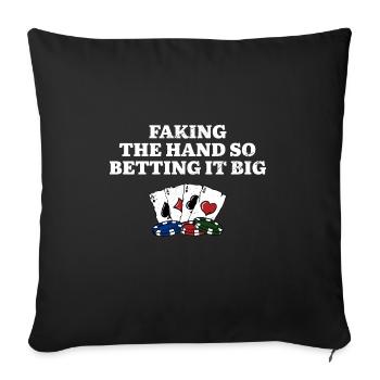 Simuler la main en pariant sur les grands jeux de cartes Poker - Housse de coussin décorative 45 x 45 cm - noir - Devant