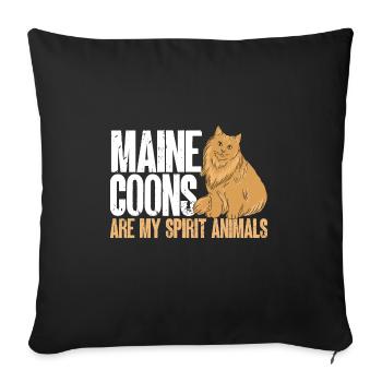 Maine Coon Chat - Housse de coussin décorative 45 x 45 cm - noir - Devant