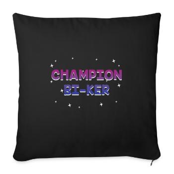 Champion Biker Bisexual LGBTQ Bi Pride LGBT - Sofakissenbezug 45 x 45 cm - Schwarz - Vorne