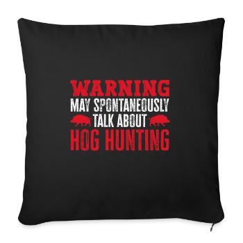 Chasse au sanglier chasseur sanglier - Housse de coussin décorative 45 x 45 cm - noir - Devant