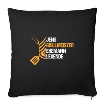 Grillmeister Jens - Sofakissenbezug 45 x 45 cm - Schwarz - Vorne