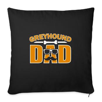 greyhound dad for dad dog lover - Sofa pillowcase 17,3'' x 17,3'' (45 x 45 cm) - black - Front