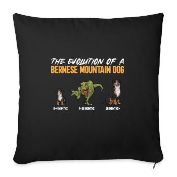 Bernese Mountain Dog - Sofa pillowcase 17,3'' x 17,3'' (45 x 45 cm) - black - Front